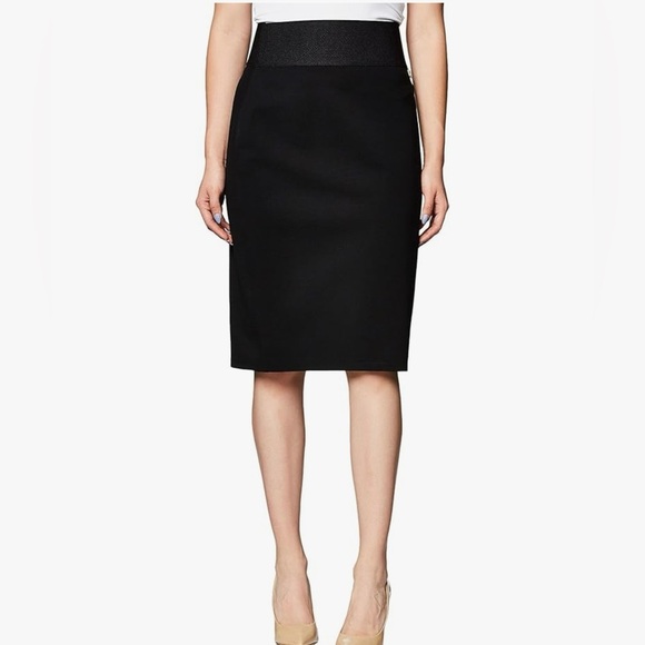 Calvin Klein Power Stretch Pencil Skirt Pull on Black Size 2X Comfort Basic - Picture 1 of 11
